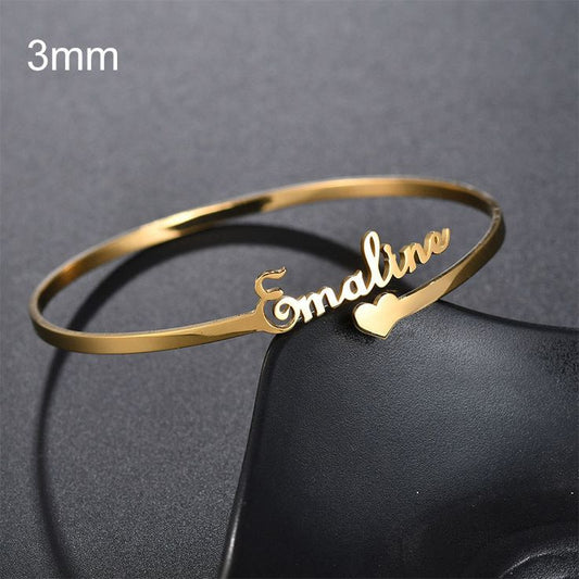 Personalized Name Bracelets with Love Heart