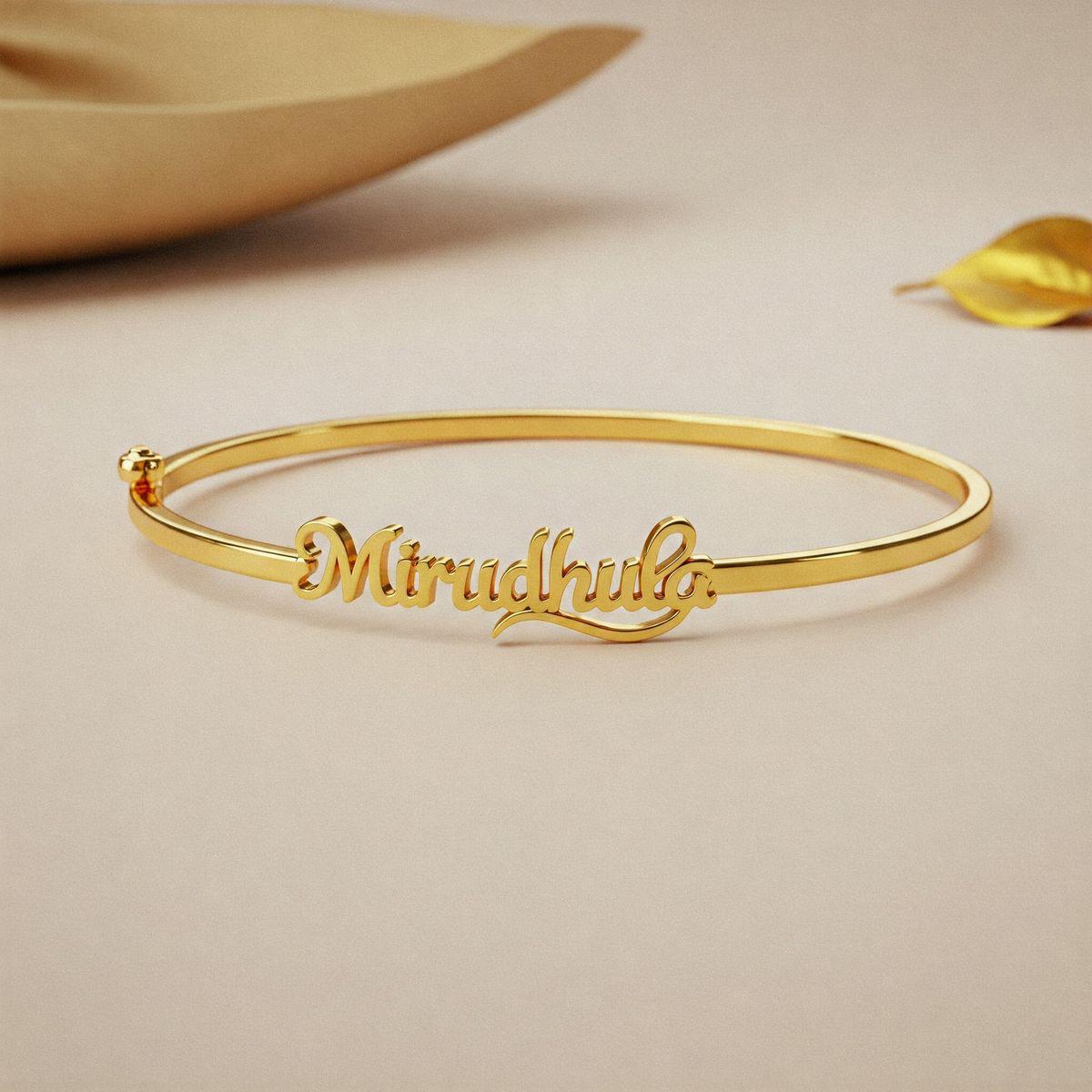 18k Gold Plated Customized Bangle Bracelet For Girls