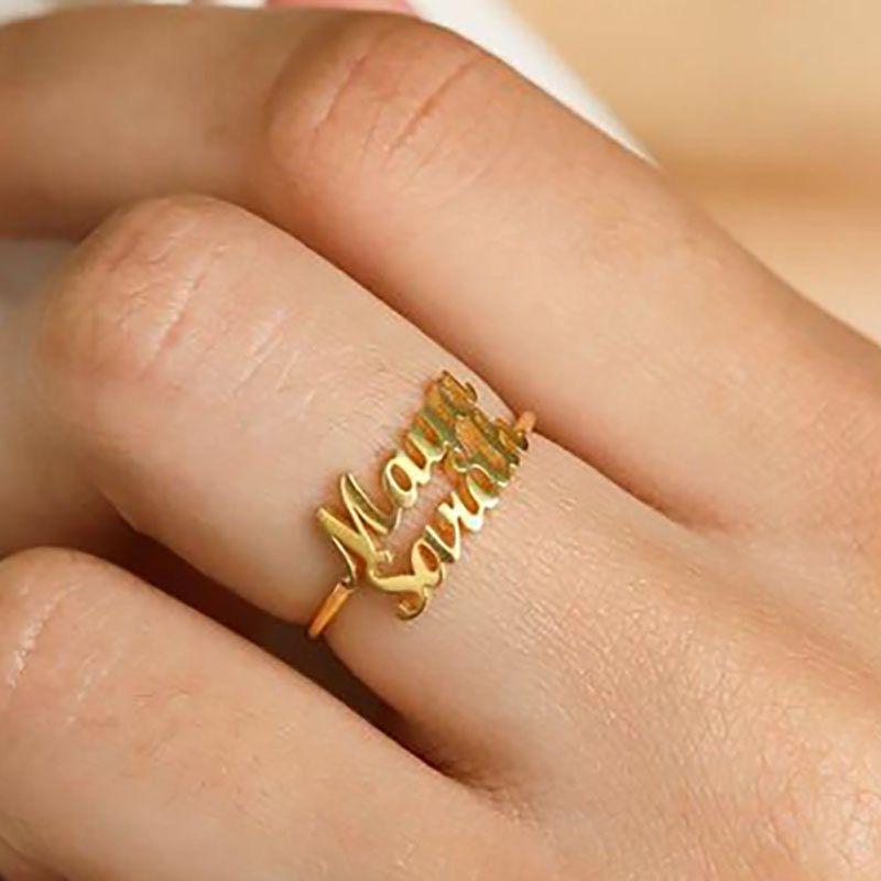 Personalised Double Name Ring