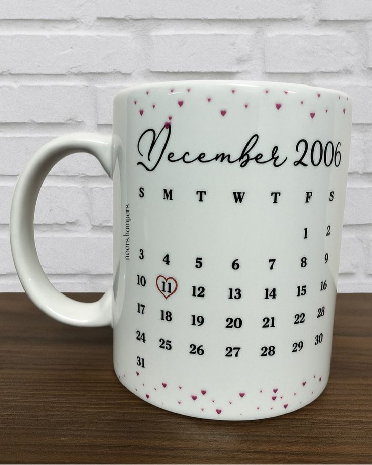 Custom Date Calendar Mug