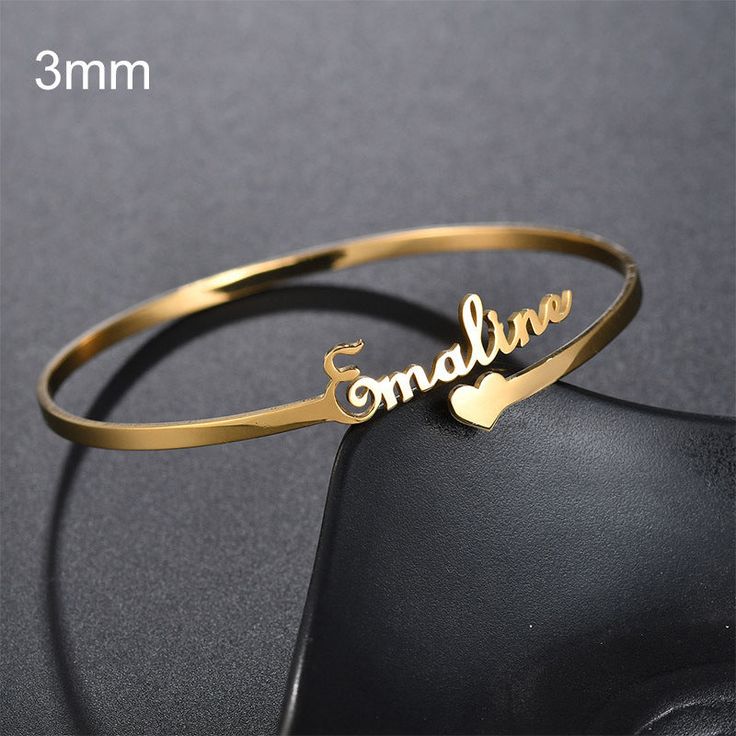 Personalized Name Bracelets with Love Heart