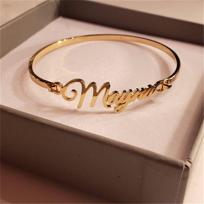18k Gold Plated Customized Bangle Bracelet For Girls